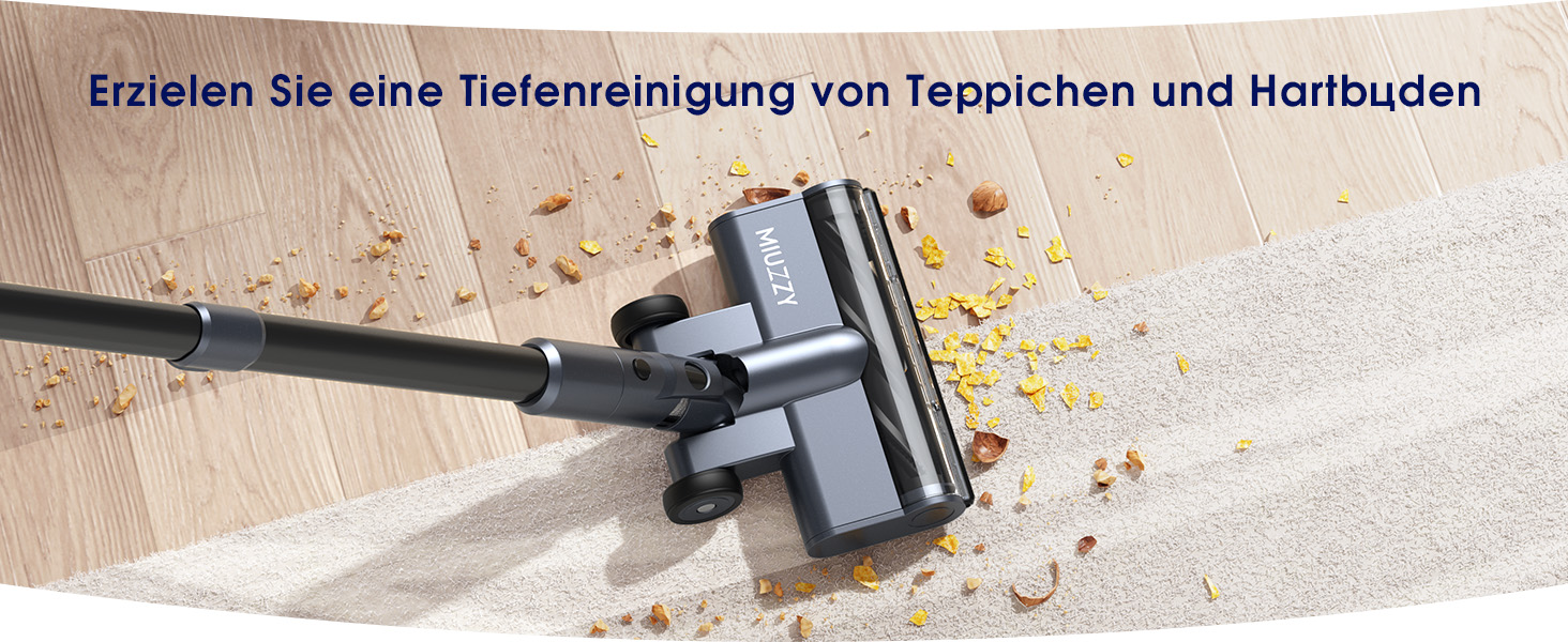 Бездротовий пилосос MIUZZY 6-в-1, 30kPa, 50 хв роботи, легкий, чорний