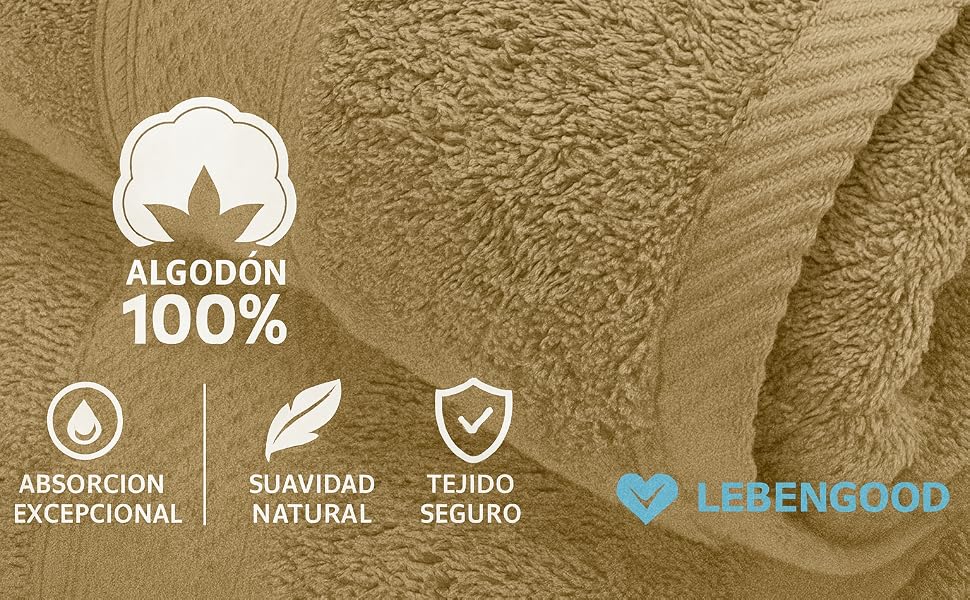 Набір махрових рушників LEBENGOOD з бавовни, 4 шт. (50x90 см), небесно-блакитні, сертифіковані Oeko-TEX