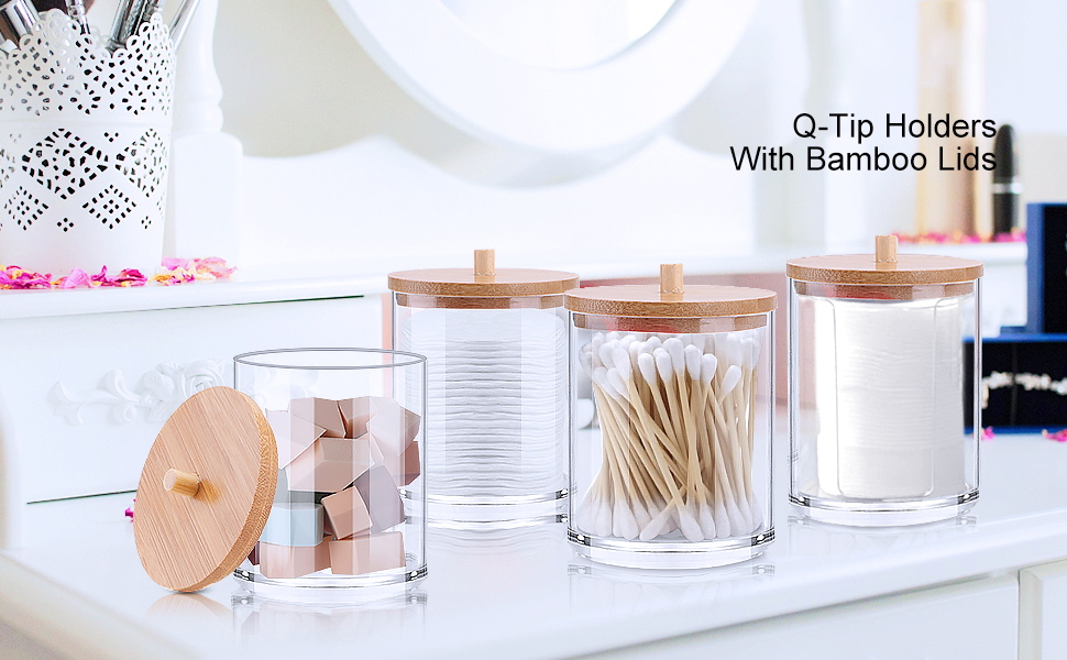 Контейнер для ватних паличок та дисків Miiepls, прозорий акриловий органайзер для косметики, 3 шт.