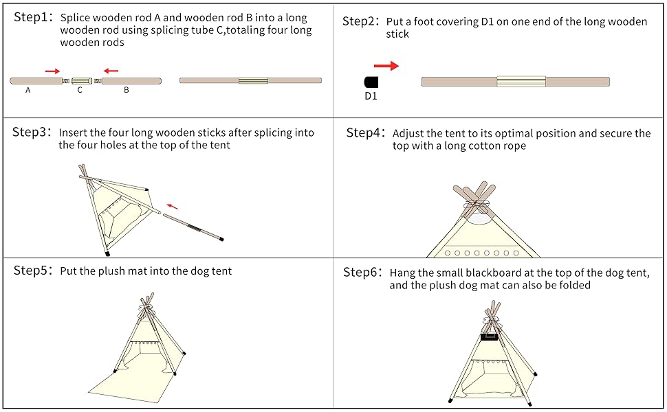 Зручне собаче намет Tipi з плюшевим матрацом, 50x50x60 см, темно-сірий
