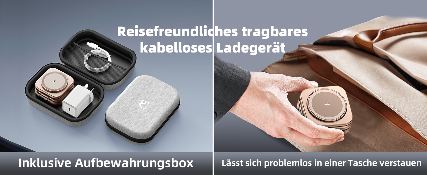 Зарядна станція 5 в 1 для iPhone з підтримкою магнітного зарядного пристрою, складна для подорожей, бездротовий зарядний пристрій для iPhone 17/16/15/14/13/12, AirPods Pro 3, Apple Watch S11/Ultra (Titan Wüstensand), 2026