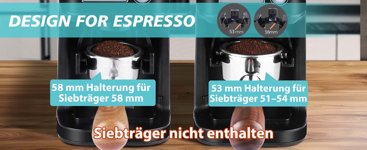 Електрична кавомолка Homtone для еспресо та френч-прес, 51 ступінь помолу, нержавіюча сталь, LCD-дисплей, 165W