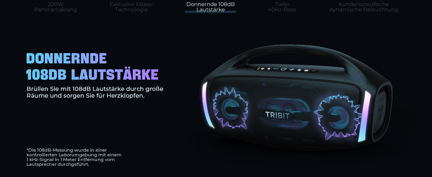 Портативна Bluetooth колонка TRIBIT StormBox Blast 2 200W IP67 - Водонепроникна, з LED, XBass, до 30 год, TWS