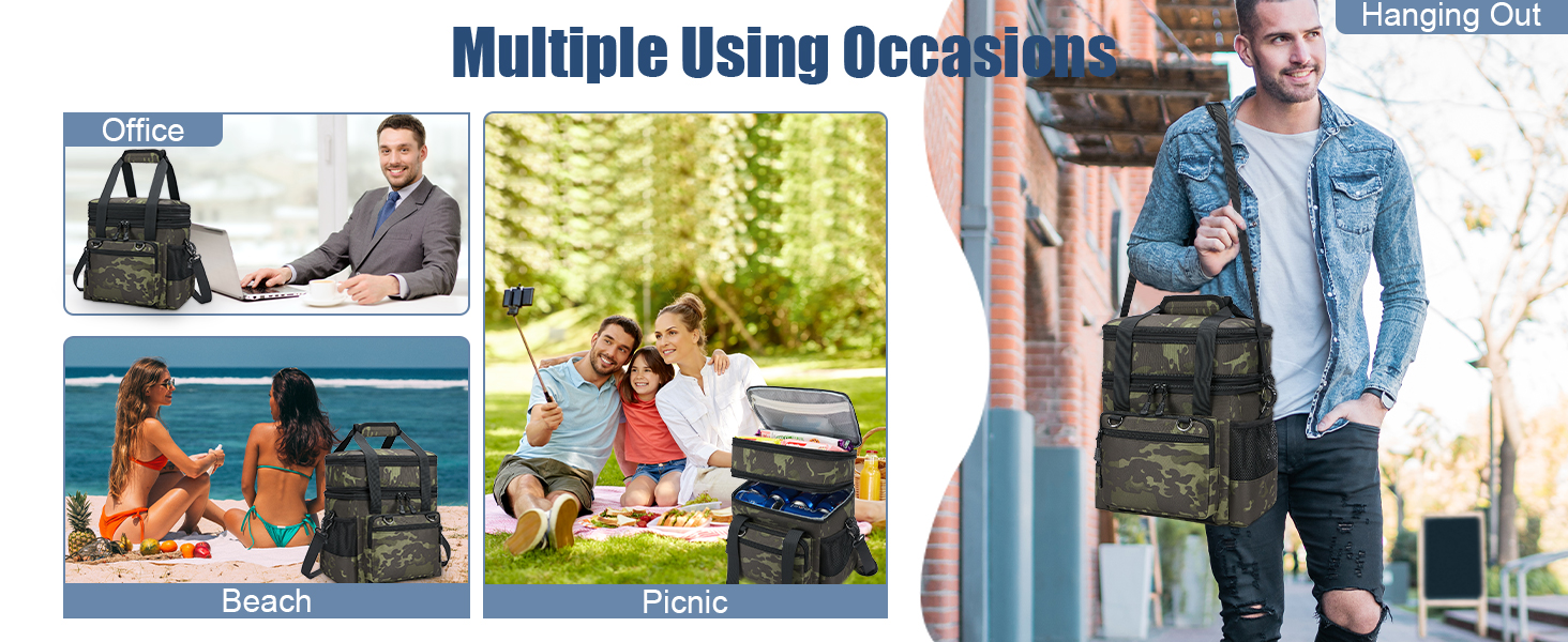 Тактична ланч-торба HSHRISH, 15L, чорний камуфляж - ізольована, водонепроникна, для роботи та пікніків