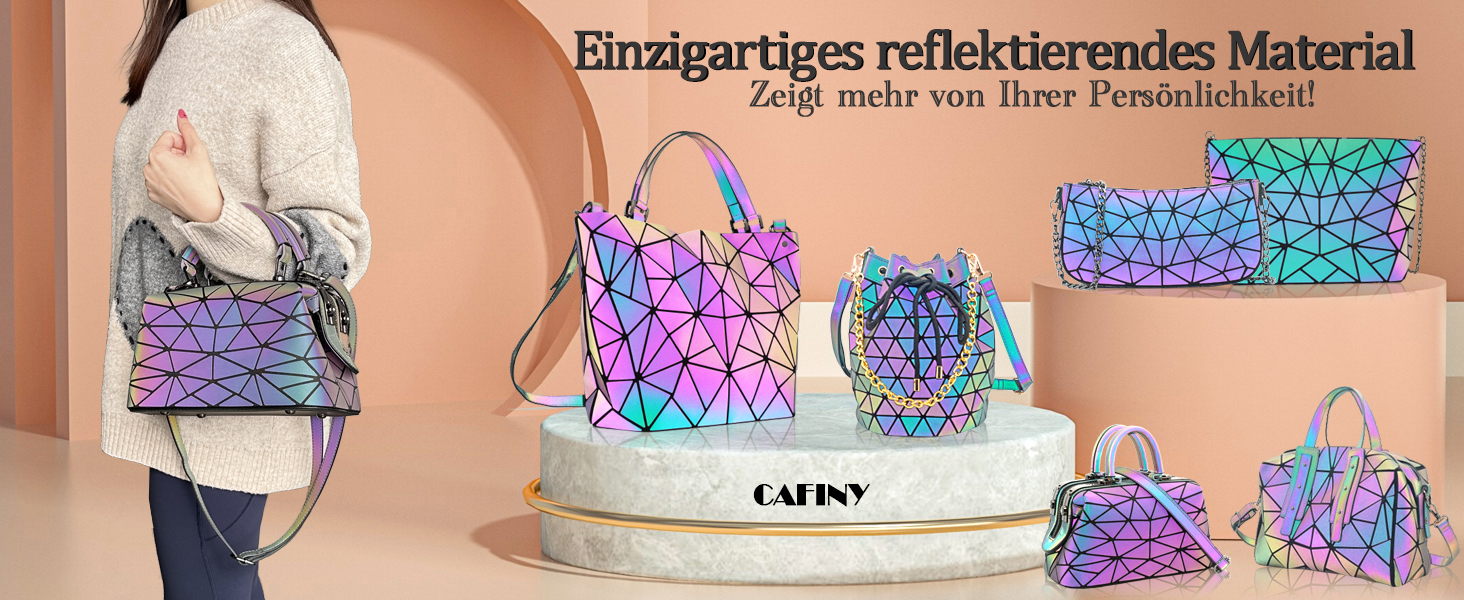 Геометричний гаманець жіночий світловідбиваючий, сумка через плече голографічна Geometrisches Portemonnaie (Cb-05)