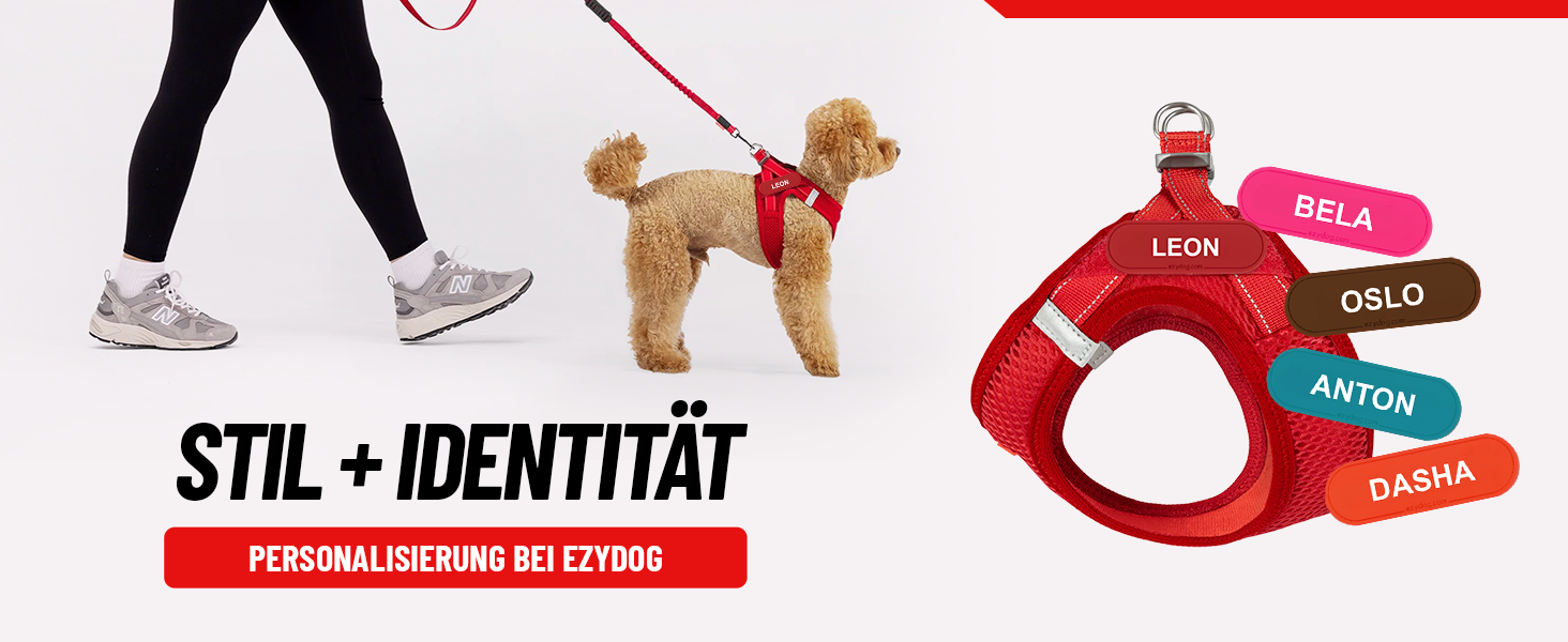Шлейка для собак EzyDog FORMFIT для маленьких собак – дихаюча сітка 3D Air Mesh, легка, регульована, з відбиваючими елементами та міцним D-подібним кільцем (XS, Червона)
