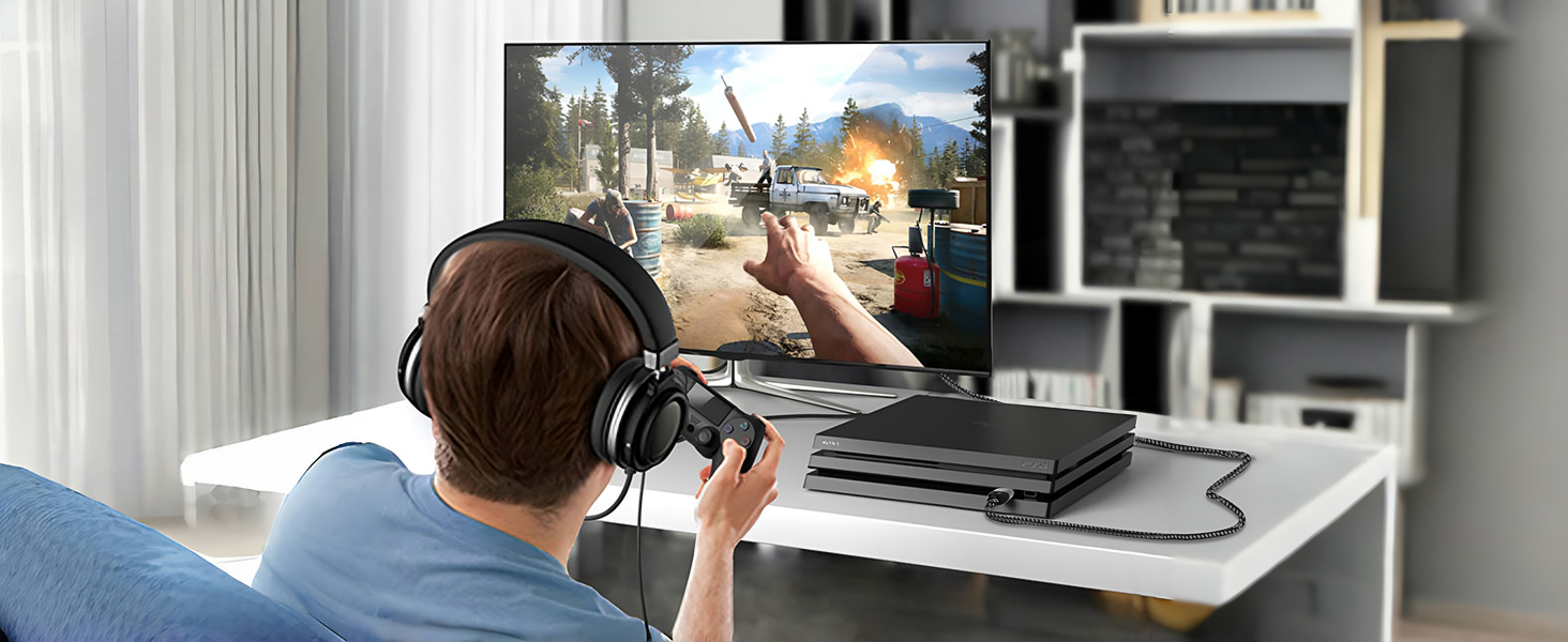 HDMI 2.1 кабель Southlight 5 метрів (8K@60Hz, 4K@120Hz, 48Gbps) – Ultra High Speed, eARC, HDCP 2.2/2.3, DTS:X, Dolby Atmos, сумісний з Soundbar, PS2, PS5, Xbox, Roku TV, сірий