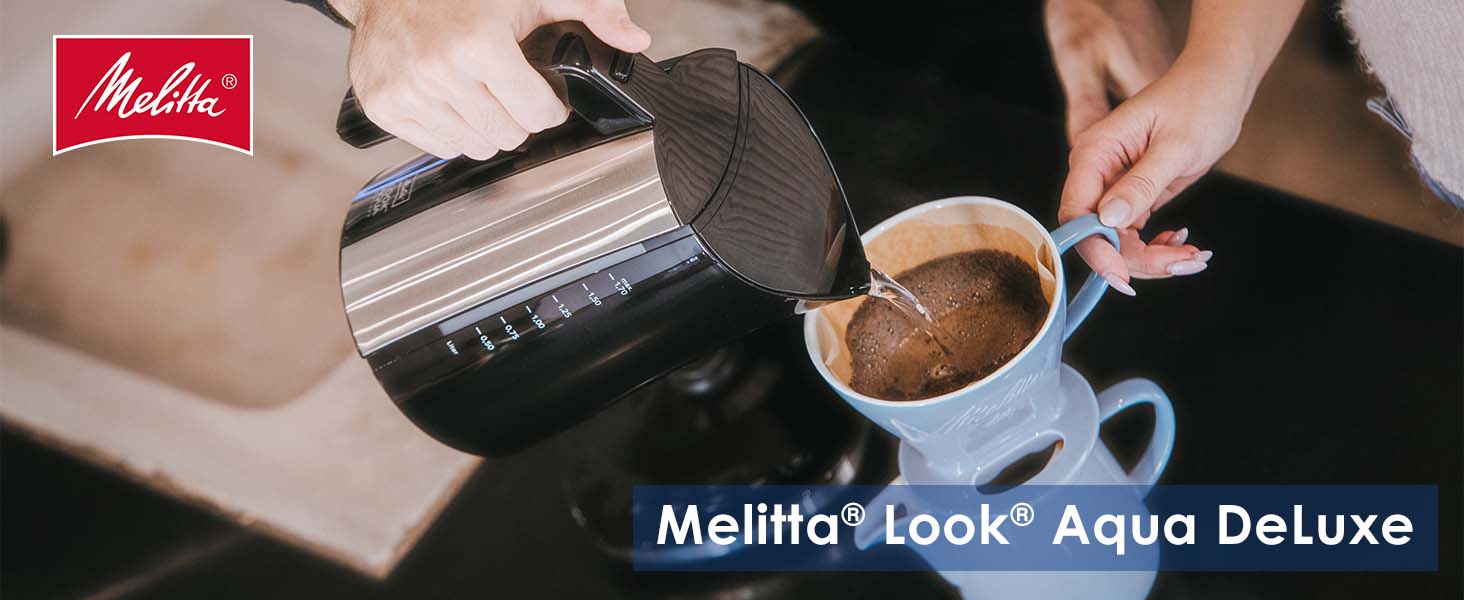 Електричний чайник MELITTA Look Aqua DeLuxe з регулюванням температури (80°C, 95°C, 100°C) для чаю, дитячого харчування та з функцією підтримання тепла, 1,7 л, 2400 Вт
