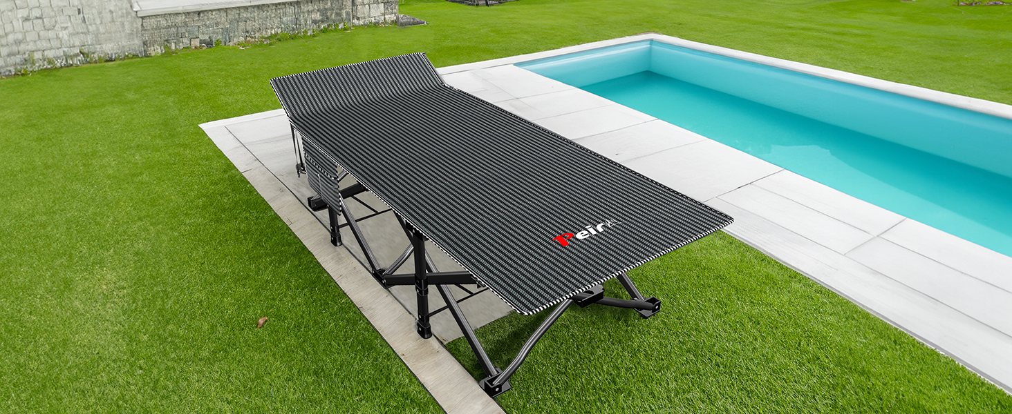 Кемпінгове ліжко Peirhw: складане, широке, з матрацом, до 200 кг, легке та портативне для подорожей