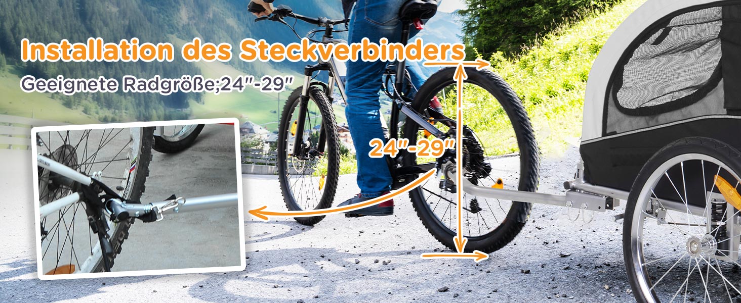 PawHut 2-в-1 Причіп для собак, велосипедний причіп для собак, візок для собак з відбивачами, прапором, причіп для собак PawHut, візок для собак, Oxford-тканина білий/чорний