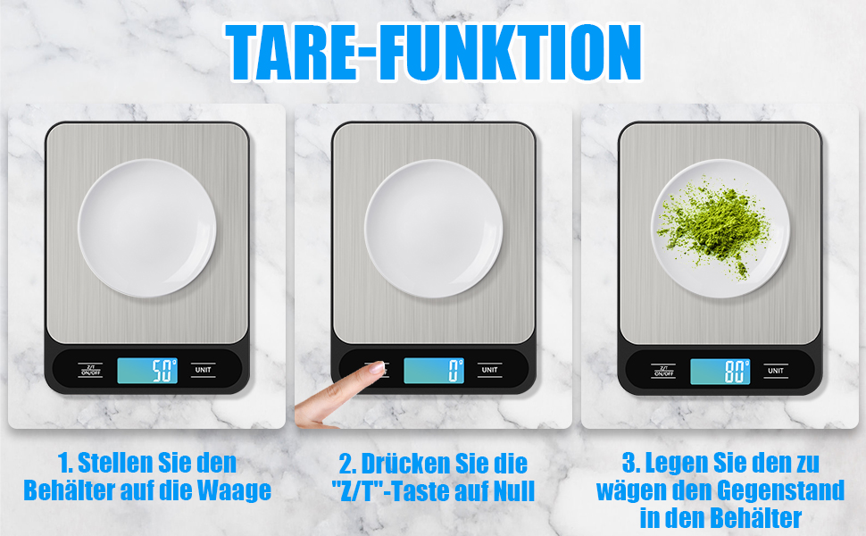 Кухонні ваги Diyife 10 кг / 1 г, електронні, з LCD-дисплеєм, для випічки та приготування їжі, з тарою, автовимкненням, платформа з нержавіючої сталі, 6 одиниць вимірювання, чорні