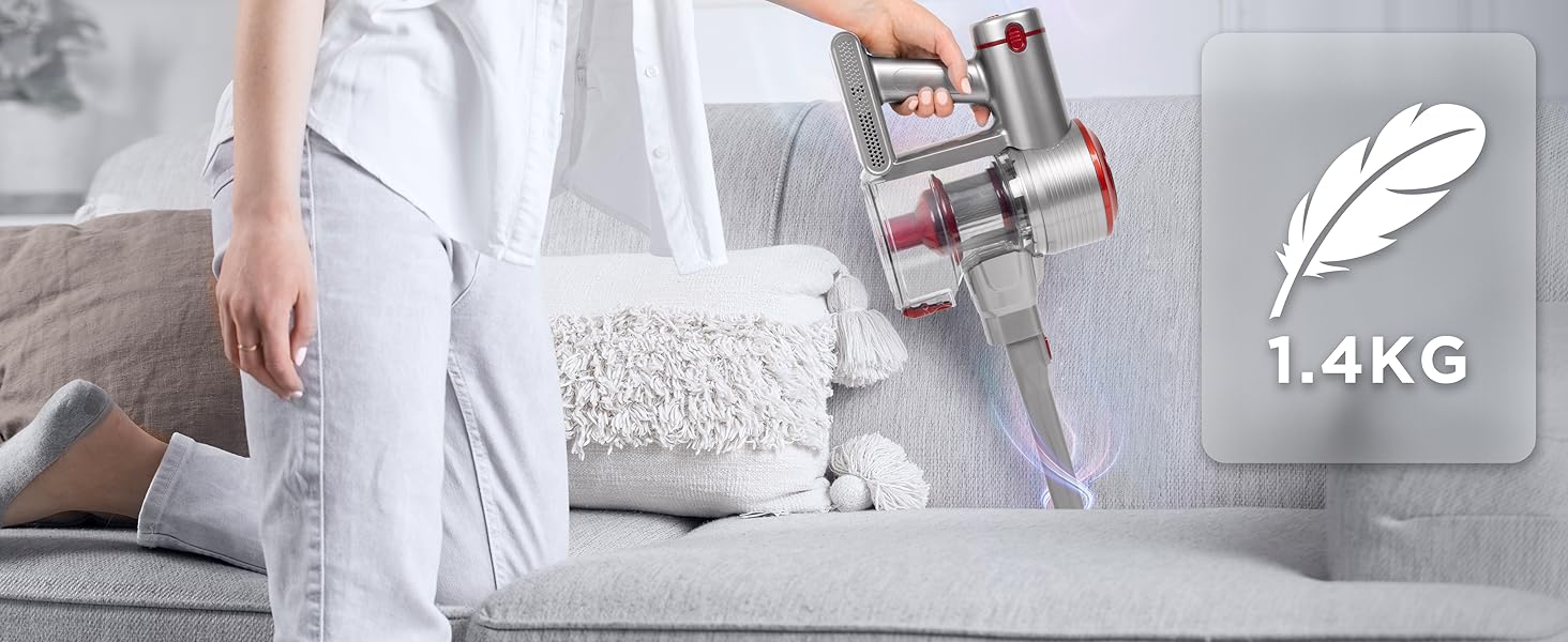 Duronic VC24: Бездротовий акумуляторний пилосос 220W з HEPA-фільтром, 3 швидкості, 50 хв роботи, без мішка