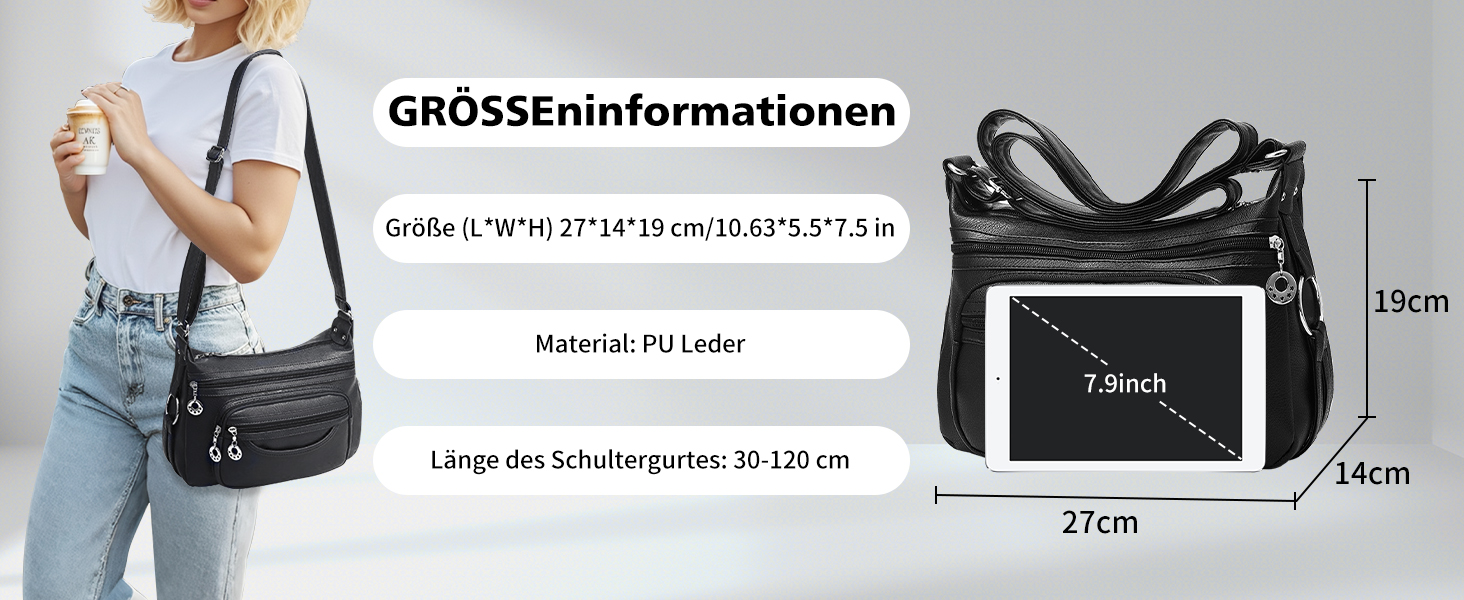Сумка жіноча через плече NOTAG зі штучної шкіри, чорна: легка сумка-месенджер з декількома кишенями