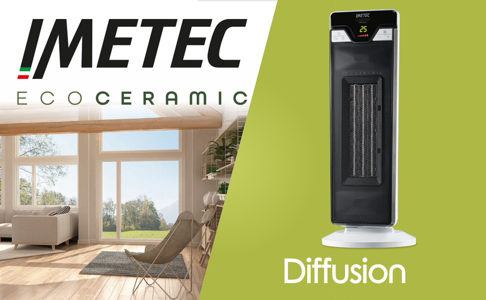 Електричний обігрівач Imetec Eco Ceramic Diffusion: керамічний нагрівач з 6 режимами та таймером