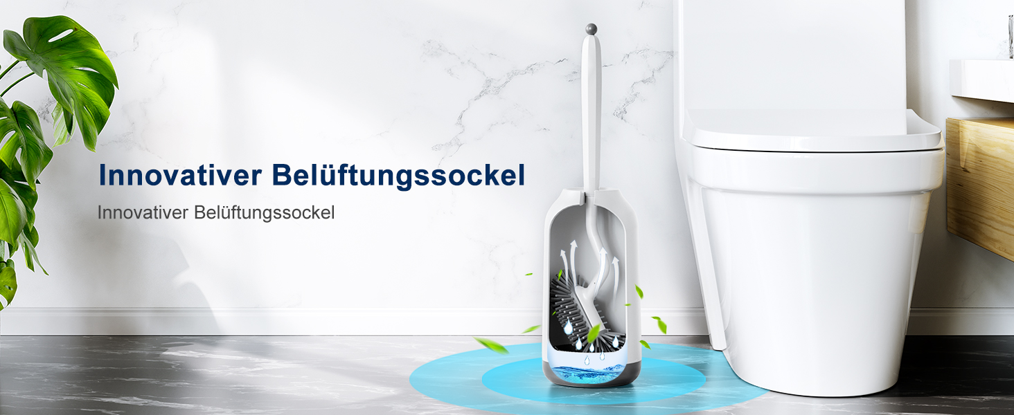 Щітка для унітазу HAMITOR з силікону з тримачем: гнучка щітка для унітазу з очищувачем країв - швидковисихаючий набір для щітки для унітазу з тримачем для ванної кімнати. Підвісна щітка для унітазу без свердління, 1 шт. (Білий, 2 шт.)