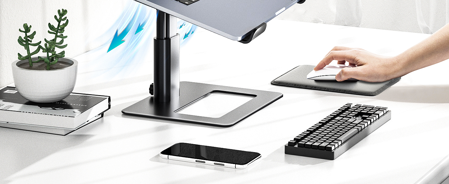 Підставка для ноутбука Soundance настільна, регульована, чорна, 10-17.3 дюймів