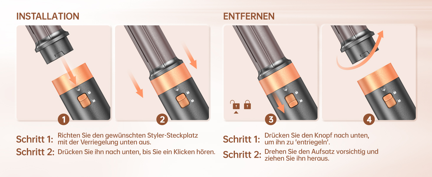 Webeauty Airstyler 7-в-1: фен-щітка, плойка, випрямляч, 110000 об/хв, 25 м/с, 500 млн негативних іонів, сірий золотий