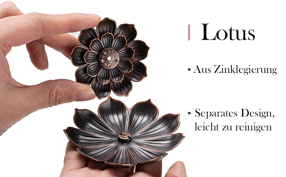 PIOSRTRR Incense Stick Holder-Lotus Incense Holder, Including Chakra Stones