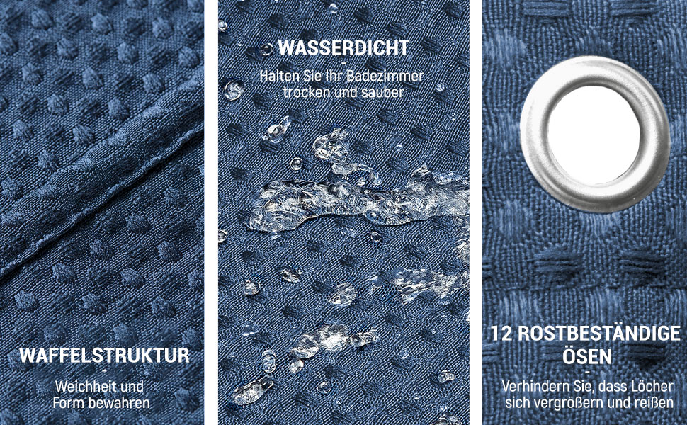 Шторка для душу BTTN, вафельна тканина, 180x200 см, антигрибкова, важка, водонепроникна, з 12 гачками, зелена, преміум-якість