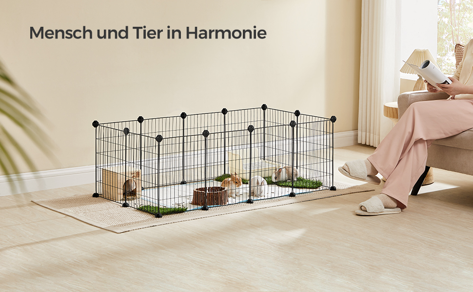 Клітка для дрібних тварин SONGMICS LPI01H, металева сітка, 123 x 63 x 41 см, чорна