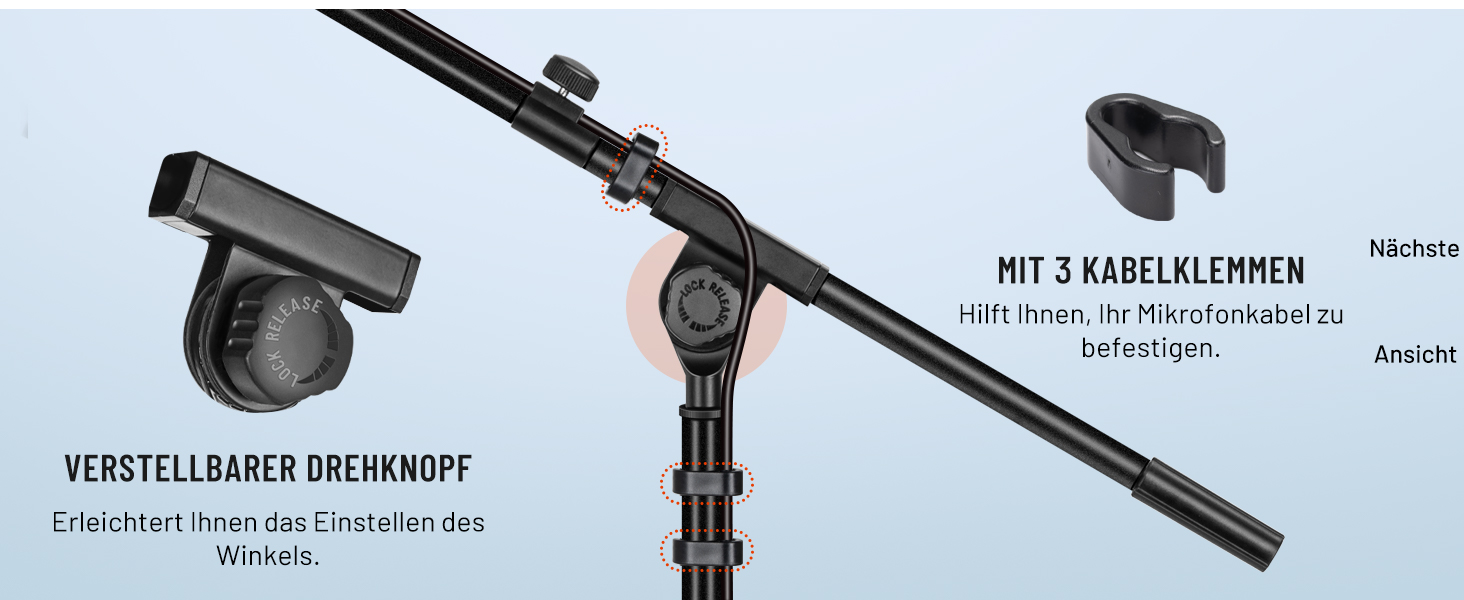 Підставка для мікрофона 2-в-1 з кабелями та сумкою, CY0311 – для вокалу, сцени, конференцій та презентацій