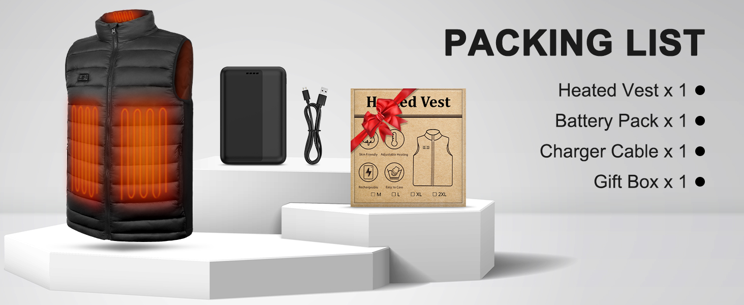Обогреваемая жилетка для мужчин, жилетка с подогревом, акумуляторна жилетка, жилетка з підігрівом, 10000mAh акумулятор, до 6-8 годин тепла, 3 режими нагріву, для роботи на відкритому повітрі, походів, риболовлі, XL, чорна