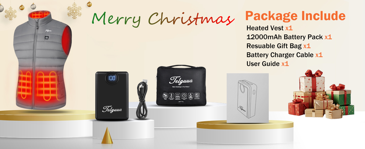 Гріюча жилетка для жінок Telguua з акумулятором 5V 12000mAh, USB-C, 4 зони нагріву, 3 режими температури, для активного відпочинку, біла (XXL, сірий)