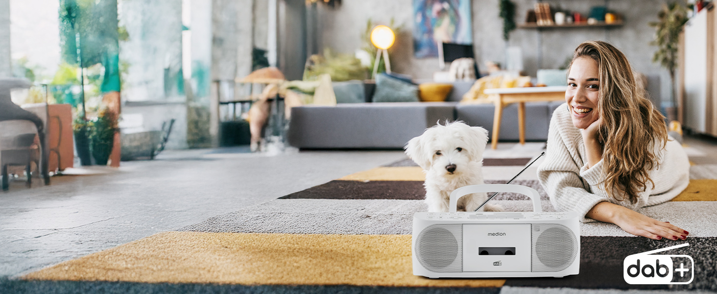 MEDION DRX-1 Plus Boombox: радіо DAB+, Bluetooth, CD-плеєр, MP3, касетний, AUX, зелений