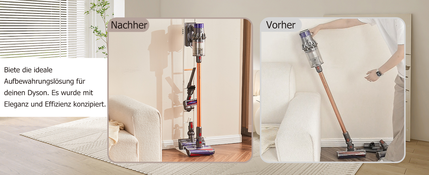 Тримач для пилососа Dyson V15, V12, V11, V10, V8, V7, V6 - білий. Підставка для акумуляторного пилососа та аксесуарів Brian & Dany