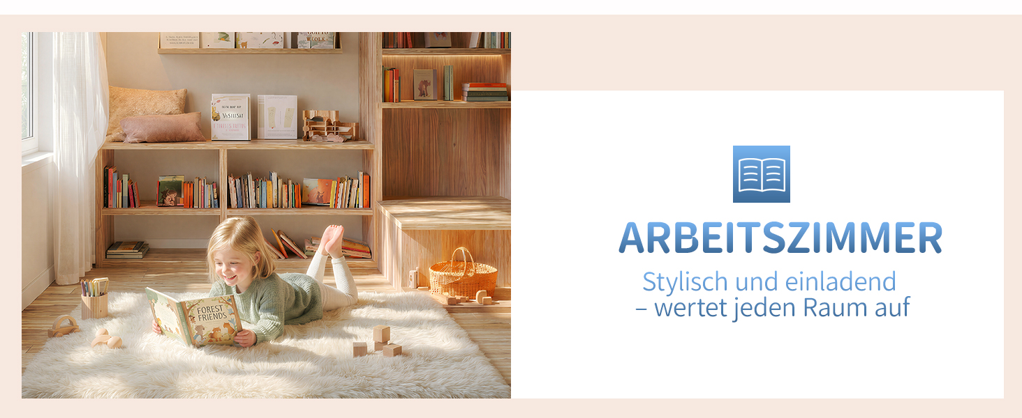 Килим круглий 100 см, миючий, антиковзний, з високим ворсом, для дитячої кімнати, м'який, пухнастий, кремовий колір