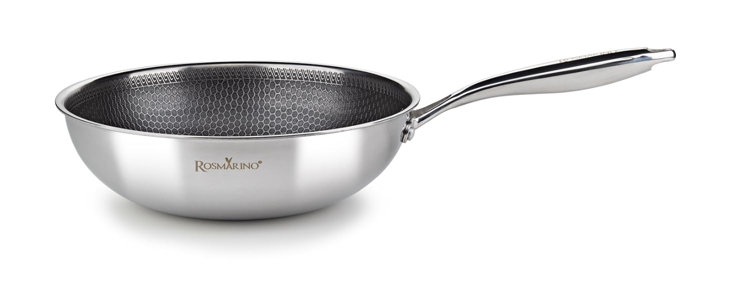 ROSMARINO HexaPro 3.0 28 cm Stainless Steel Pancake Pan - High-quality non-stick coating, oven-safe - Ideal for the versatile kitchen. Pancake pan, 28cm