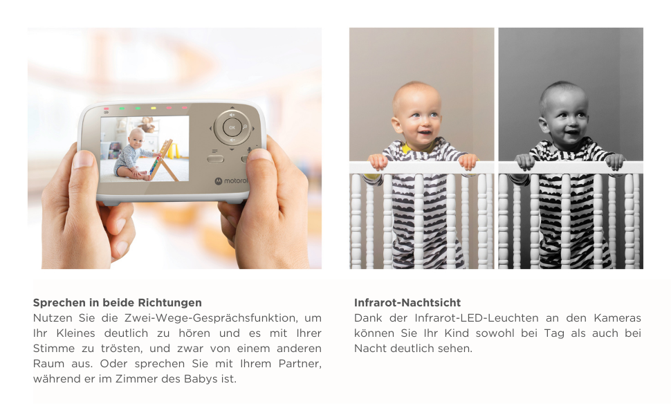 Дитячий монітор Motorola Nursery VM 483 з камерою, інфрачервоним нічним баченням та функцією двостороннього зв'язку