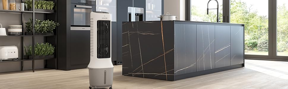 Вентилятор Olimpia Splendid Peler Tower - охолоджувач з таймером, 300 м³/год, 65 Вт, білий (10 л)