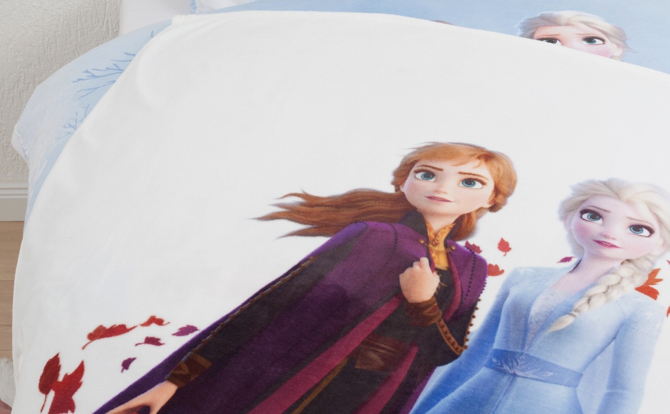 Комплект постільної білизни Frozen: ковдра 135x200, наволочка 80x80, фланель, 100% бавовна, для дівчаток