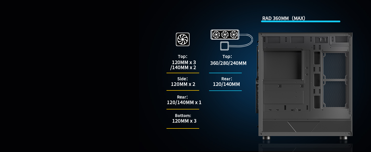 Корпус для ПК MUSETEX K2 ATX Mid-Tower з подвійним склом, білий, 3 вентилятори, USB Type-C