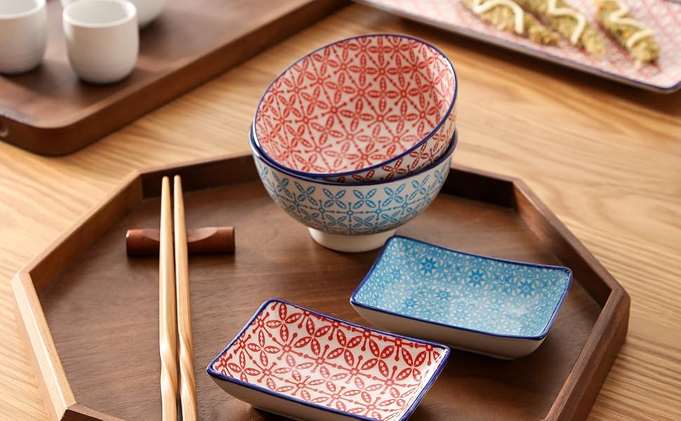 Набір посуду Vancasso HARUKA Sushi Set (8 предметів) для суші, порцеляна, японський стиль, для 2 осіб