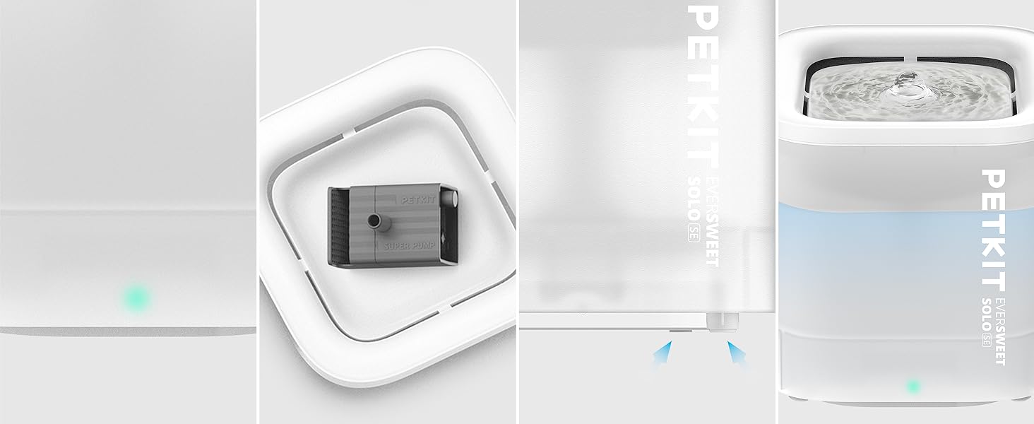 PETKIT CyberTail: Автоматичний фонтанчик для котів та собак, 1.85л, LED-підсвітка, тихий (25dB), білий