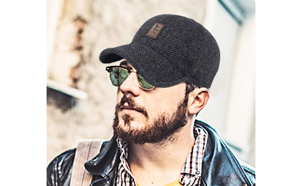 Чоловіча кепка-шапка на зиму, чорна, 57-61 см, 17