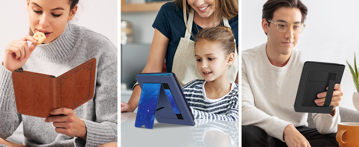 Чохол Fintie для Kindle Paperwhite 12-го покоління (2024/2025) та Kindle Colorsoft/Signature Edition, з підставкою, петлею та авто-сном, чорний