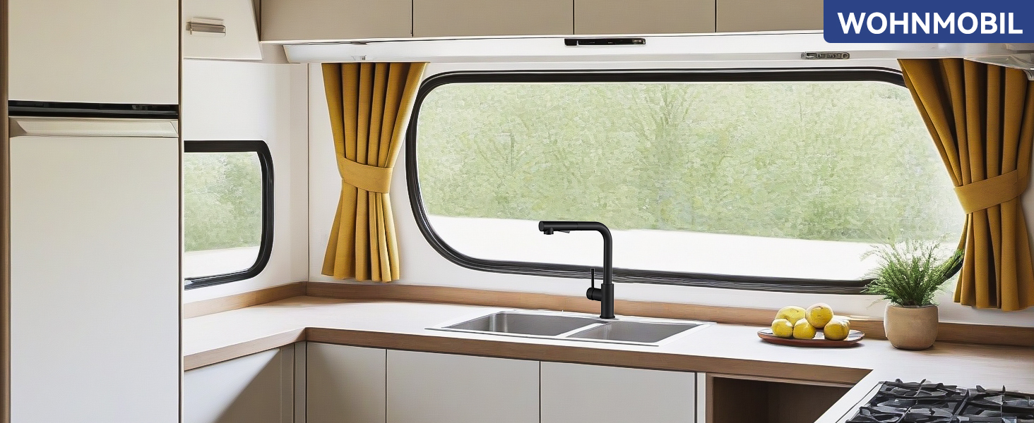 Змішувач кухонний висувний Sofetiy з душем, нержавіюча сталь, чорний, 360°