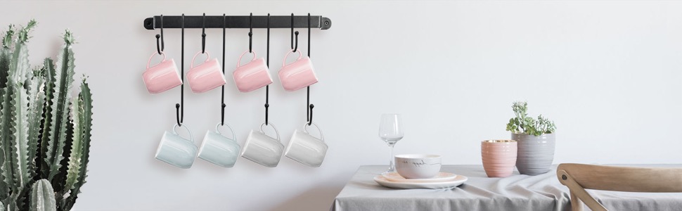 AJART Coffee Cup Hook Shape Hand-Forged (43.2 cm), Free and very flexible for utensil holder