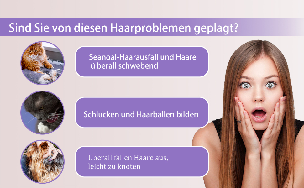 Гребінець для собак та котів Slicker з дерев'яною ручкою та довгими нержавіючими шпильками - видаляє підшерсток, ковтуни та заплутування - з гребінцем для догляду - для Golden Retriever та Maine Coon - фіолетовий, великий