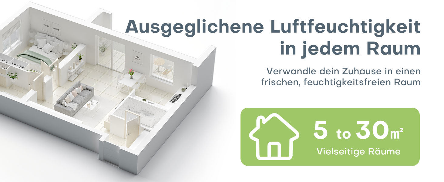 Електричний осушувач повітря CONOPU 3000 мл з автоматичним відтаванням та тихим режимом (30 дБ)