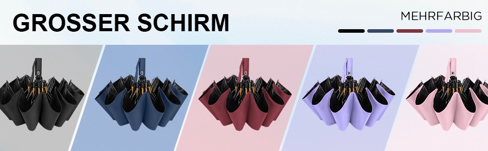 LAMA Гольф-парасолька LAMA: Стійкий до вітру, автоматичний парасолька 105см, 12 спиць, нейлон 210T, анти-UV, для подорожей (Темно-синій)