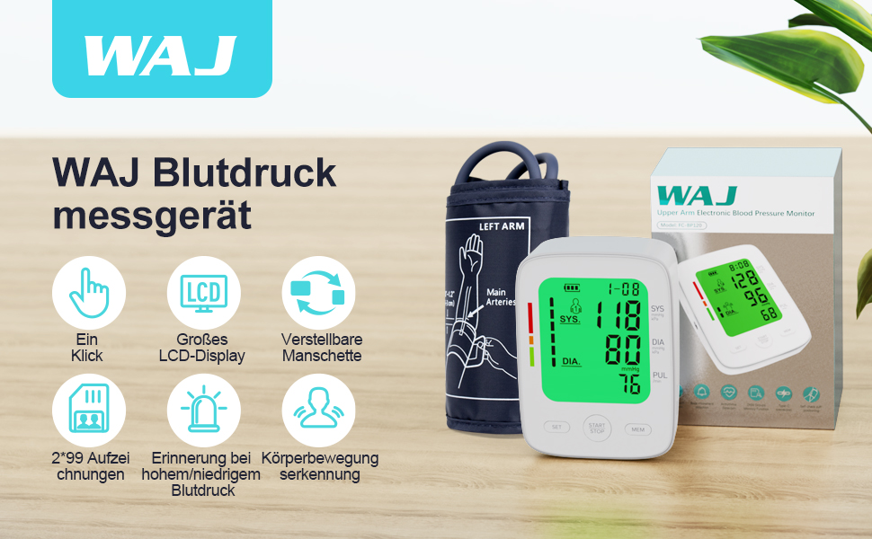 Тонометр на плече для дому | Великий дисплей, визначення аритмії, 2 x 99 пам'ять | 22-42 см