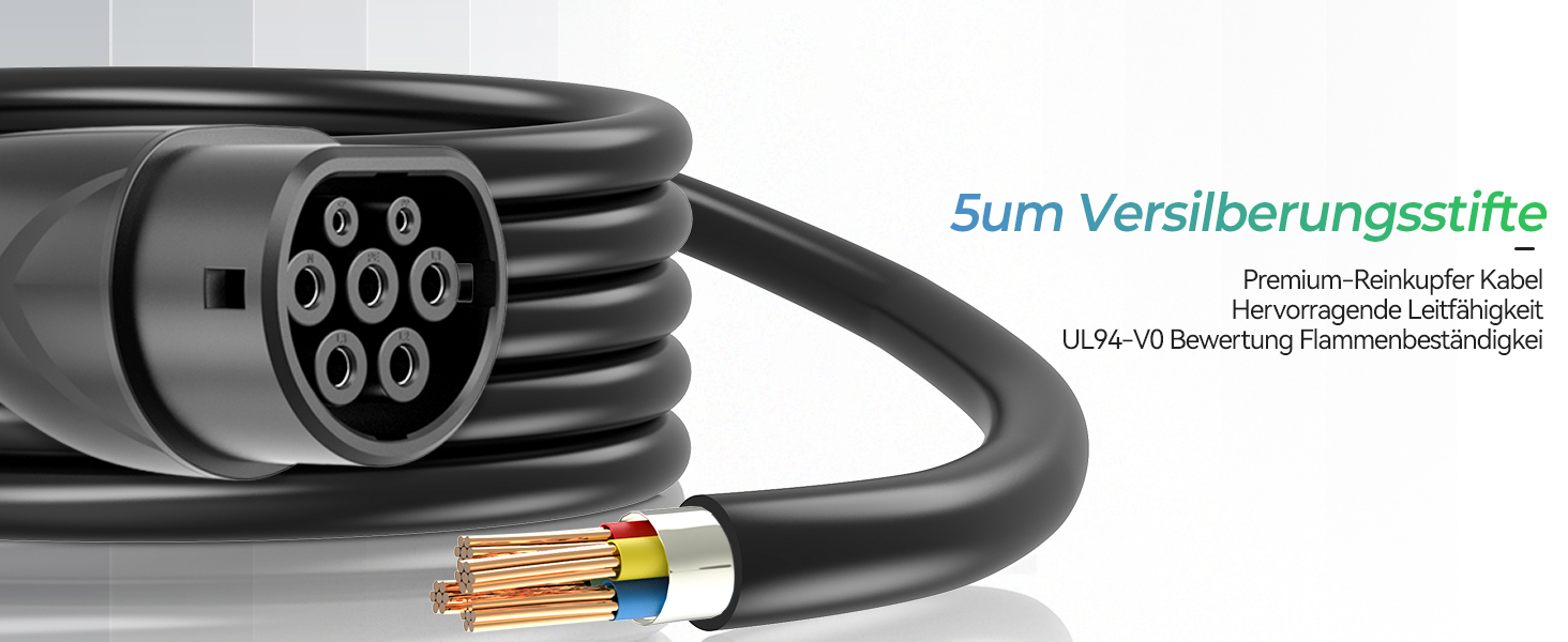 Кабель для зарядки електромобіля Type 2 Schuko, 3.68kW, 6.1м, 6-16A (чорний)