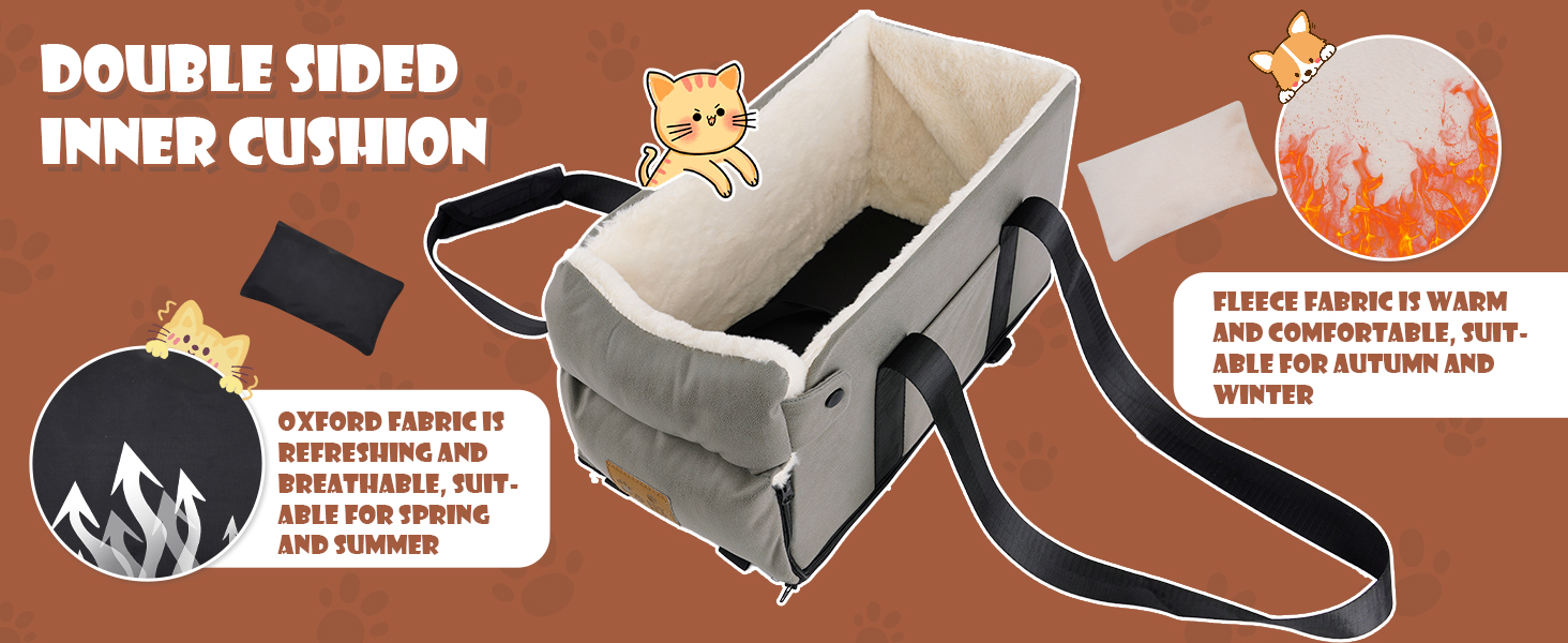 Автокрісло для собак та котів з консоллю: знімне, миється, підходить для подорожей (до 6.1 кг)