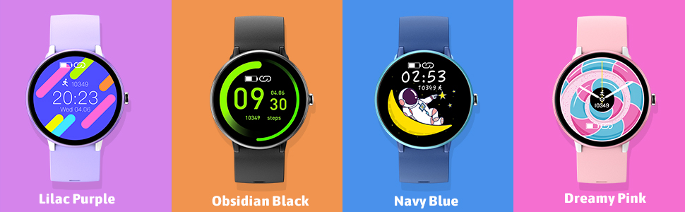 Дитячий розумний годинник - фітнес-трекер з IP68, 19 спортивних режимів, монітором серцевого ритму та сну, крокомером. Чорний колір.