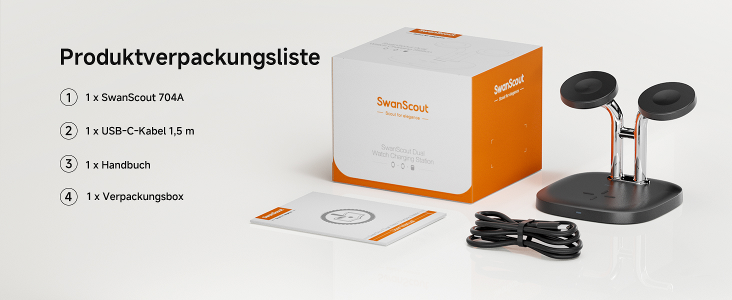 Зарядний пристрій SwanScout для Apple Watch 10/Ultra/9/8/7/6 та AirPods Pro (704A, 3.3W, чорний)