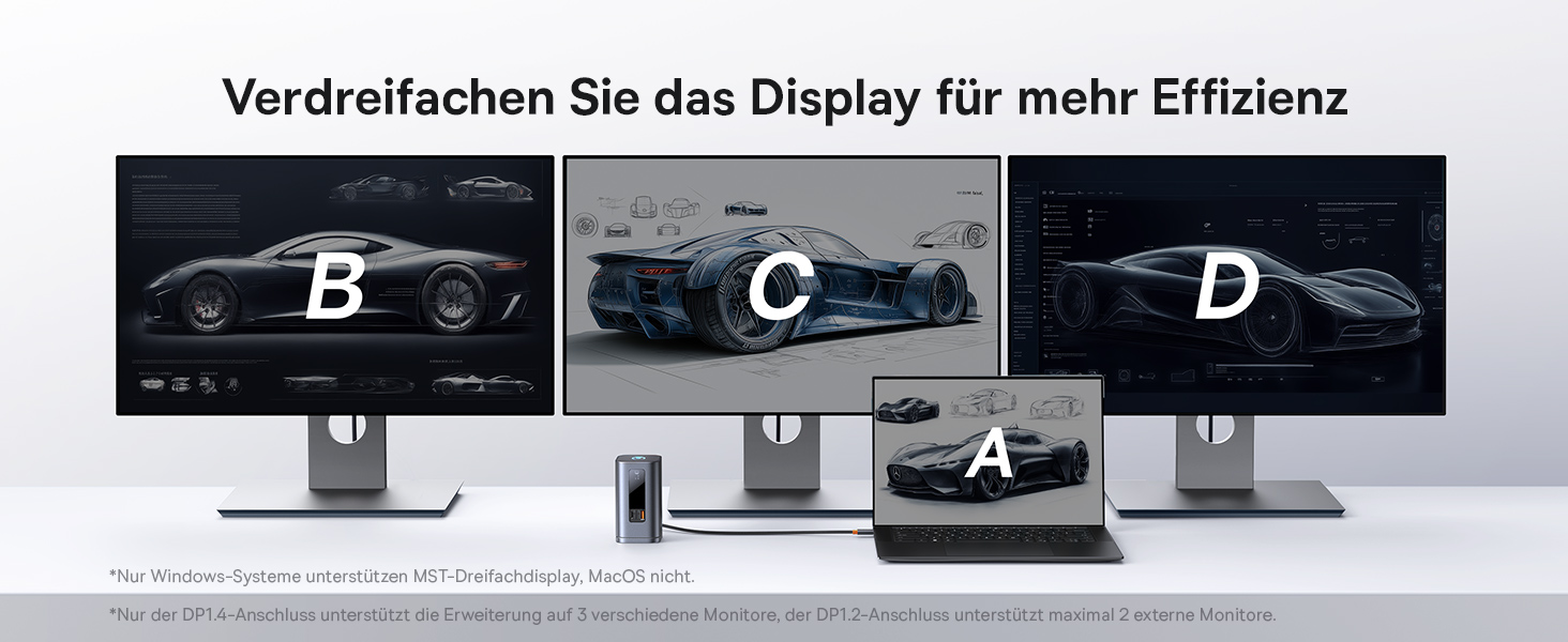 Базаус Док-станція USB-C 12-в-1 для ноутбуків Dell/HP/Lenovo/Asus/Acer/Mac, 2 монітори 4K HDMI, 10Gbps USB-C/A, 100W PD, Gigabit Ethernet